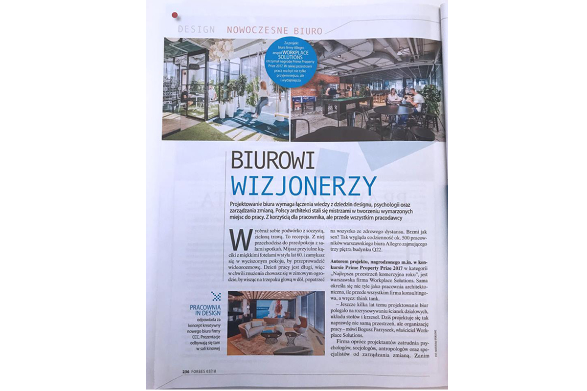 IN DESIGN WŚRÓD BIUROWYCH WIZJONERÓW W FORBES